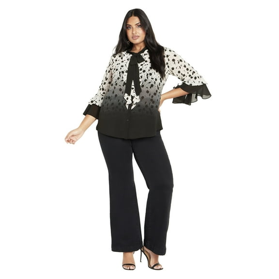 Avenue Women's Plus Size Cassie Frill Shirt