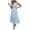 lightblue, variant on HYwys Women s Summer Casual Flutter Short Sleeve Crew Neck Smocked Elastic Waist Tiered Midi Dress