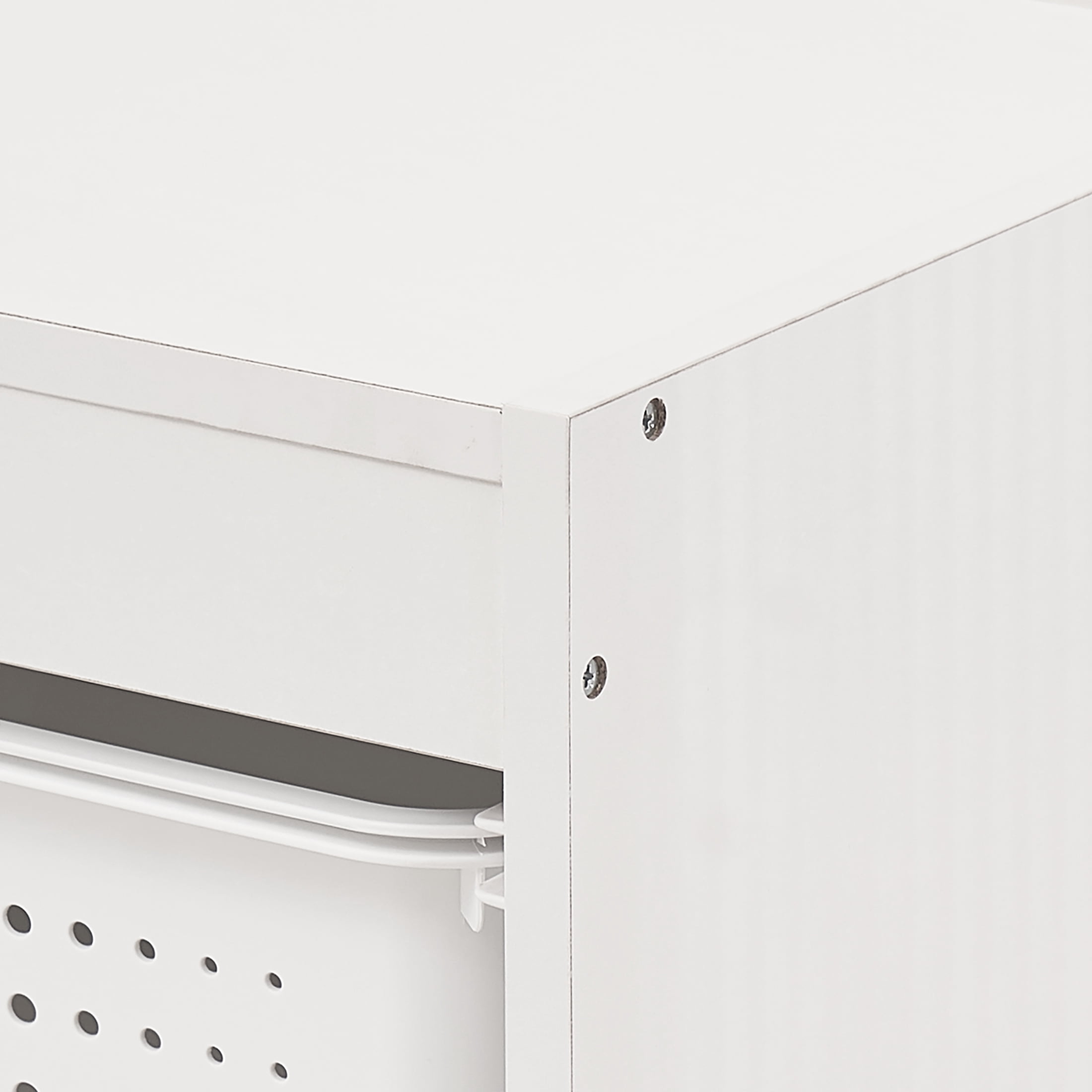 Your Zone Kids Horizontal Sliding Bin Organizer with 6 Storage Bins, White