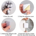 thumbnail image 4 of 12 Pack Shower Curtain Splash Guard Clips, Windproof, Stickers (white), 4 of 4
