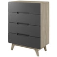 thumbnail image 1 of Modern Contemporary Urban Design Bedroom Living Room Dresser Drawer Chest Stand, Wood, Grey Gray Natural, 1 of 6