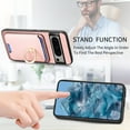 thumbnail image 6 of PU Leather Case for Google Pixel 9 Pro, Detachable Magnetic Card Holder Slim Protective Support Car Magnetic Mount Secure-Grip Ring Stand Compatible with Google Pixel 9 Pro - Pink, 6 of 8