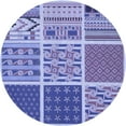 thumbnail image 1 of Ahgly Company Machine Washable Indoor Round Transitional Slate Blue Area Rugs, 5' Round, 1 of 7