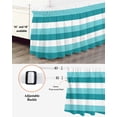 thumbnail image 3 of Turquoise Blue Bed Skirt California King Size 18" Drop and White Striped Geometric Ruffled Wrap Around Bed Skirts Adjustable Elastic Bedskirt Dust Ruffle for California King Size Bed, 3 of 7