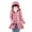 Pink, variant on Mrat Womens Long down Puffer Jacket Long Sleeve Lightweight Knee-length Oversized Puffer Coat Thick Warm Padded Coat Full-Length Windproof Parka Women‘s Winter Jacket XXL