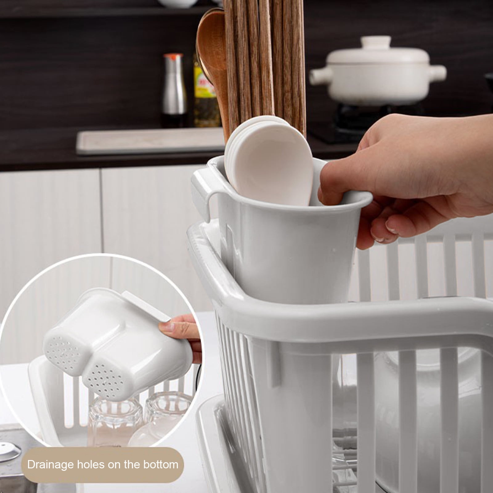 Hovilon Clearance！Hovilon Dish Drying Rack With Drainboard Dish Drainers For Kitchen Counter With Sink Spout Dish Strainers With Utensil