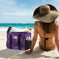 thumbnail image 6 of Reusable Grocery Bags with Handle Side Pocket Waterproof Shopping Portable Tote Purple Rose Line Art, 6 of 8