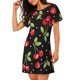 thumbnail image 2 of Fotbe Sweet Red Cherry Bata de Dormir para Mujer con Estampado, Camisón de Algodón de Manga Corta, Ropa de Dormir Casual, 2 of 6
