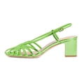 thumbnail image 2 of XYD Women Trendy Caged Toe Sandals Strappy Slingback Chunky Low Heels Cutout Slip On Shoes Party Event Daily Size 7 Green, 2 of 4