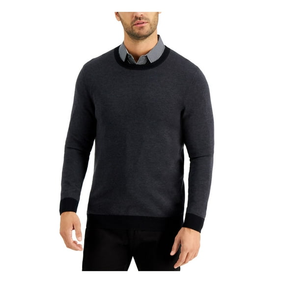 TASSO ELBA Mens Gray Crew Neck Pullover Sweater S