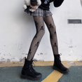 thumbnail image 1 of Calcetines de red de pesca de luna negra para mujer con letras de enredadera de flores para otoño e invierno, calcetines interiores finos y sexys con red de pesca hueca a la moda, 1 of 6
