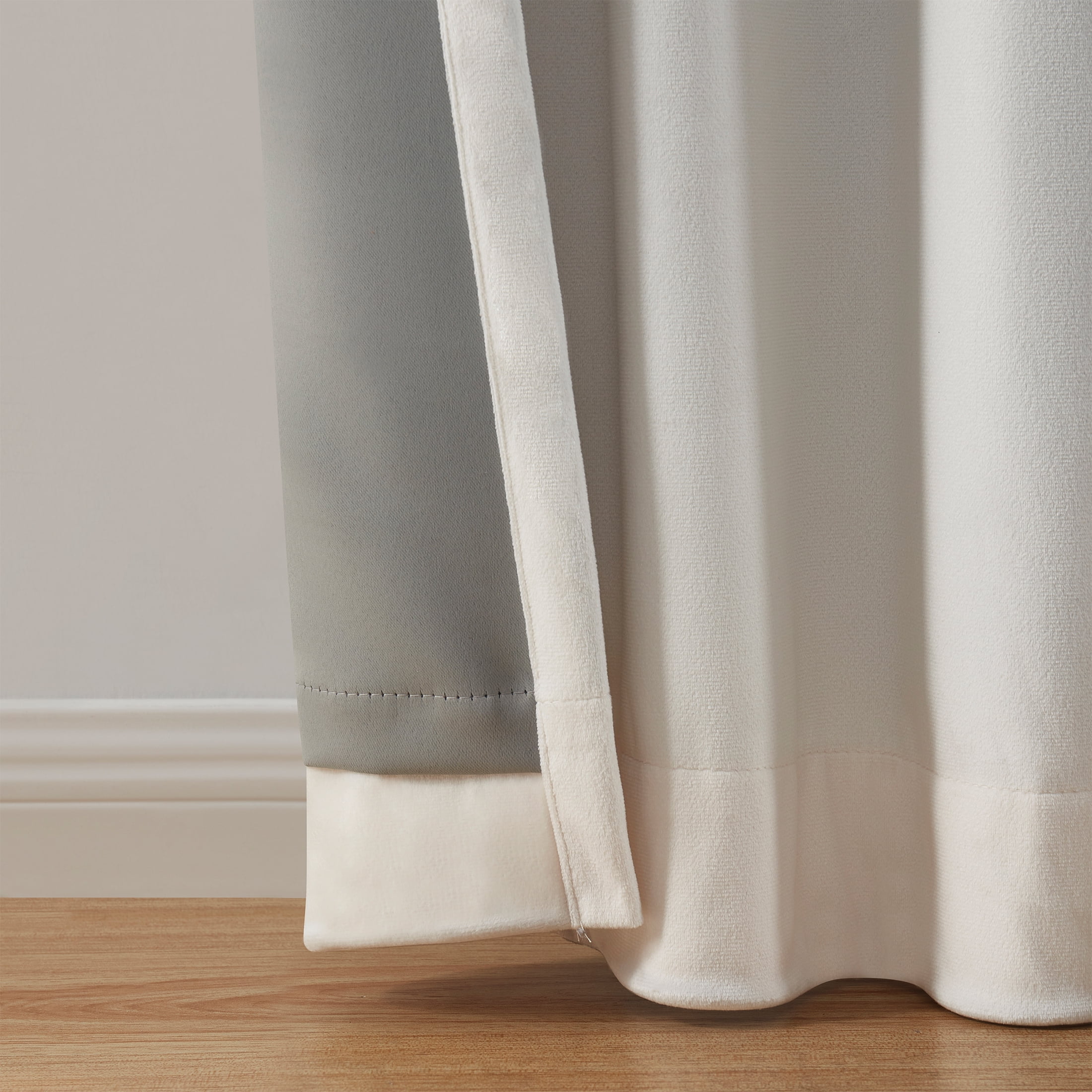 Better Homes & Gardens Dutch Velvet 100% Blackout Single Curtain Panel, Off White, 52 in W x 84 in L