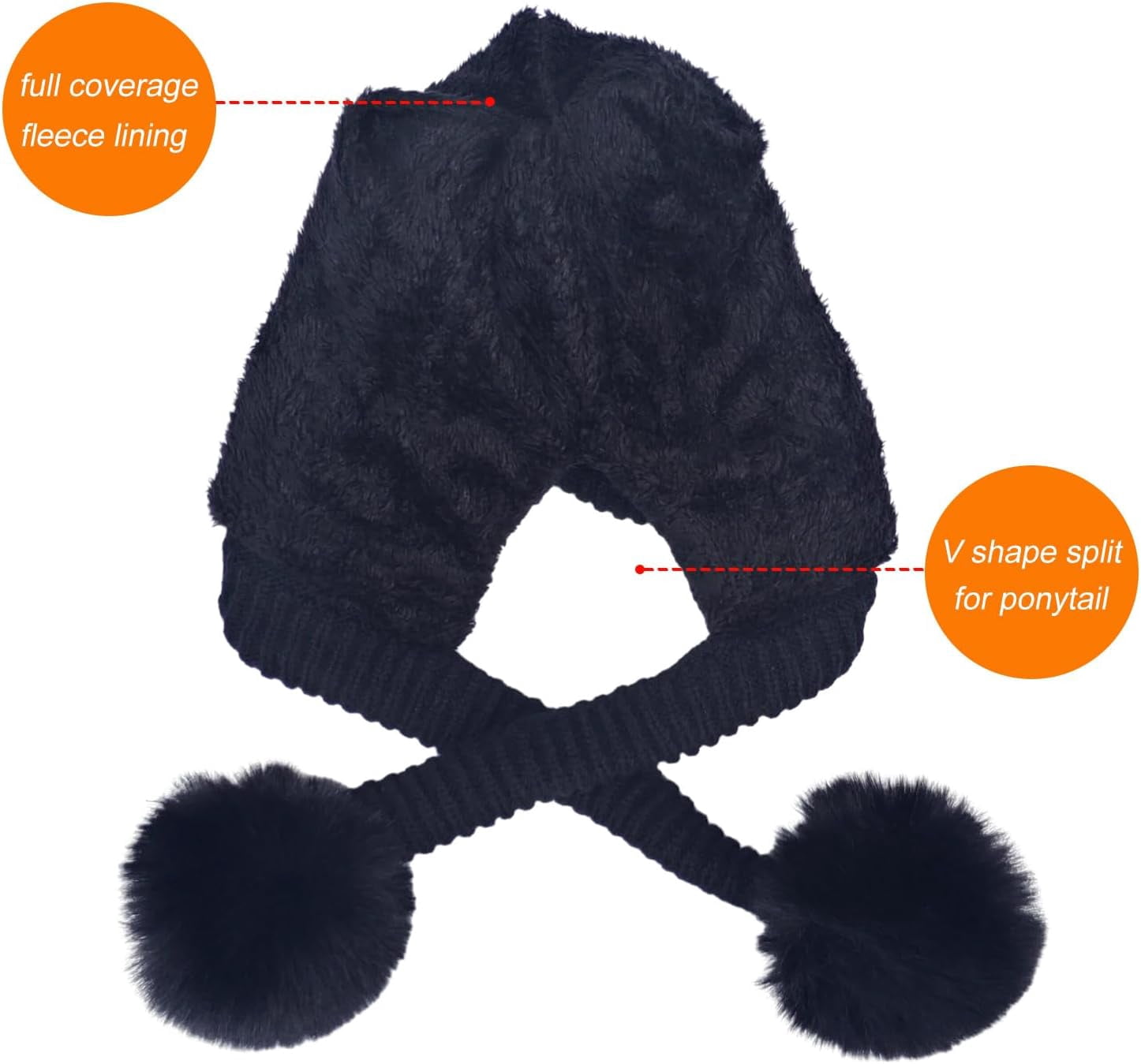 Zhengup Women Winter Beanie Hat Circle Scarf Set Pompoms Peruvian Ski Snow Ear Flaps Sherpa Knit Hats Fleece Lined,S to M Size Head