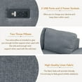 thumbnail image 4 of MOONMISS 146.10" L-shaped Sofa Sectional Sofa Couch Pull-out Sofa Bed with a Movable Storage Ottoman, a Storage Chaise Lounge and Two USB Ports for Living Room, Beige, 4 of 5