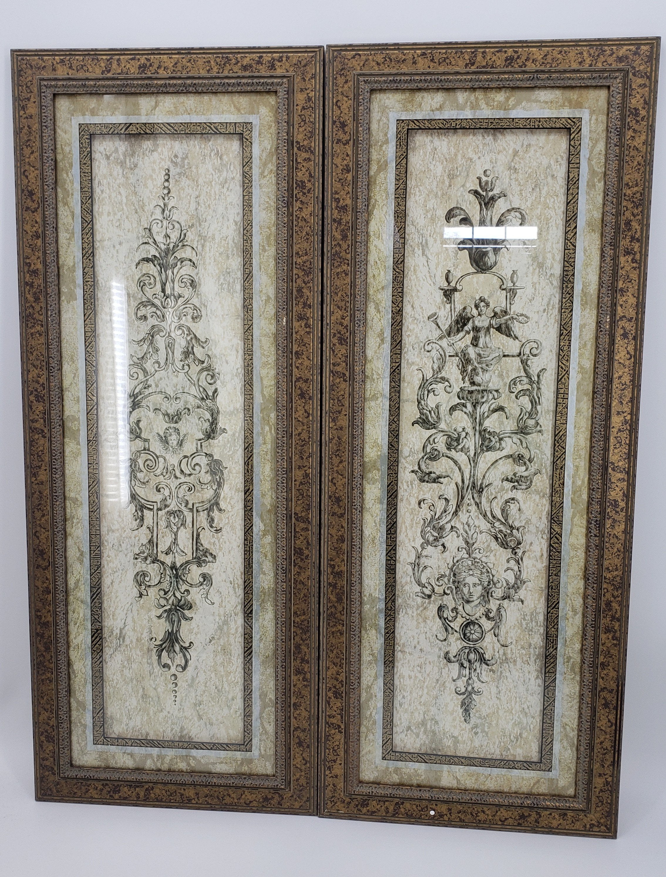 Set of Crown Fine Arts Decorative Framed Wall Art in Glass