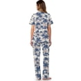 thumbnail image 3 of TSOVTHRID Tropical Palm Tree Print Pajama Set for Women Button Down Pajama Sets with Long Pants Soft Nightwear Pjs Set Short Sleeve Womens Lounge Set, Size XL, 3 of 7