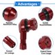 thumbnail image 4 of 1 Par de Válvulas de Neumático de Aleación de Aluminio de 39 mm Apto para agujeros de válvula de 8.3 mm Vástago de Válvula de Neumático Ligero Curvado Rojo Universal, 4 of 6