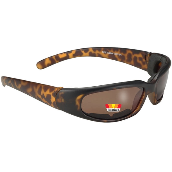 Chix Rally Women's Padded Motorcycle Sunglasses Tortoise Frames & Polarized Brown Lenses