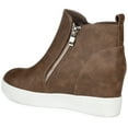 thumbnail image 3 of Journee Womens Pennelope Round Toe Double Zip Wedge Sneakers, Widths Available, 3 of 10