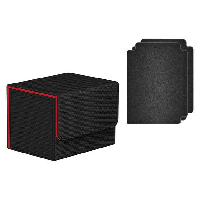 ZLight Boîte de Jeu de Cartes Premium pour Rangement de Cartes de Collection Boîte de Jeu Rouge Boîte Noire Noir Rouge 10.4x8.3x7.8cm