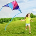 thumbnail image 3 of Crogift Delta Kites for Kids & Adults, Extremely Easy to Fly & Assemble Kite, Best Kite for Beginners, with 330ft High Strength String (Aurora Blue), 3 of 7