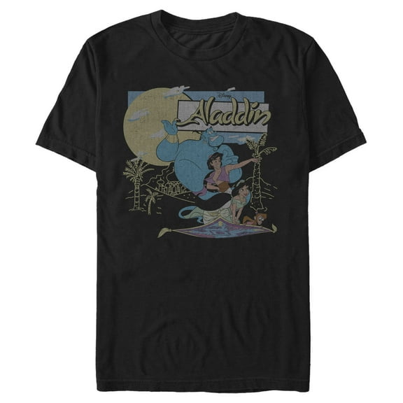 Men's Aladdin Distressed Classic Carpet Ride Poster Graphic T-Shirt