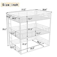thumbnail image 2 of Full over Full over Full Triple Bunk Bed Frame, Heavy Duty Detachable Bunk Beds for 3, Metal 3 Bunk Beds with Ladder & Guardrail for Teens Adults (White), 2 of 7