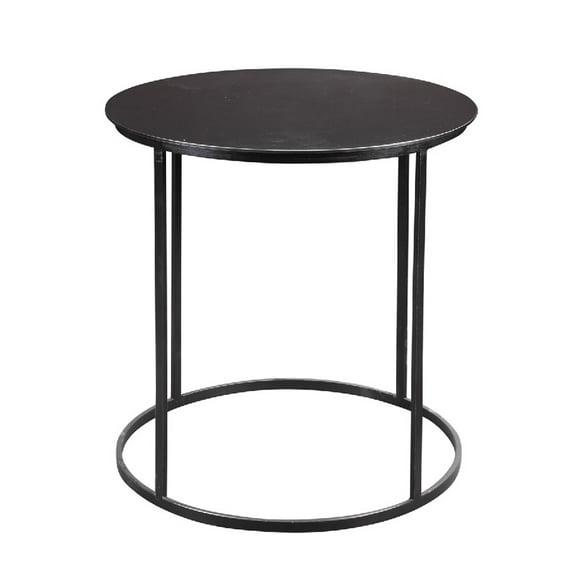 Round Metal Frame Side Table with Tubular Legs Black - Saltoro Sherpi