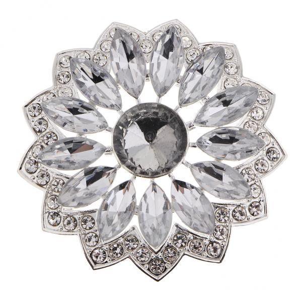 2x Flor Aleación Rhinestone Vástago Botón Accesorios de Costura Decoración de Ropa Sunnimix Botones de vástago de diamantes de imitación de aleación
