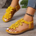 thumbnail image 3 of Dakaela Sandals for Women Flat Dressy Summer Flower Sandal with Ankle Strap Arch Support Comfortable Casual Walking Flats Shoes (9.5,Yellow), 3 of 8