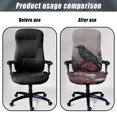 thumbnail image 4 of POLERO Elastic Cloth One Piece Office Rolling Chair Protector Slipcover for Home Study, Scratch Resistant Stretch High Back Chair Slipcover, Raven Rose Pattern, 4 of 7