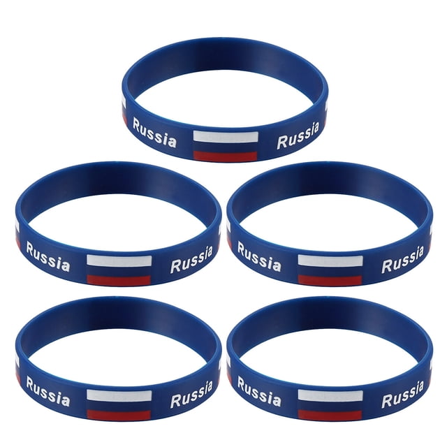 RomaMX 5 piezas Bandera de país Pulsera impresa Pulsera deportiva de silicona elegante Anillo de mano Pulsera para juego deportivo Partido de fútbol (Rusia)
