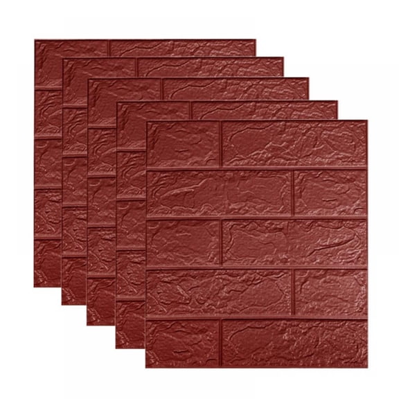 Clearance 2023 YOHOME 5Pcs 3D Wall Panels Peel and Stick, Brick Printable 3D Wallpaper Stick and Peel Self Adhesive Waterproof Foam Faux Brick Paneling for Bedroom, Bathroom, Kitchen, 13.8"x15.2"