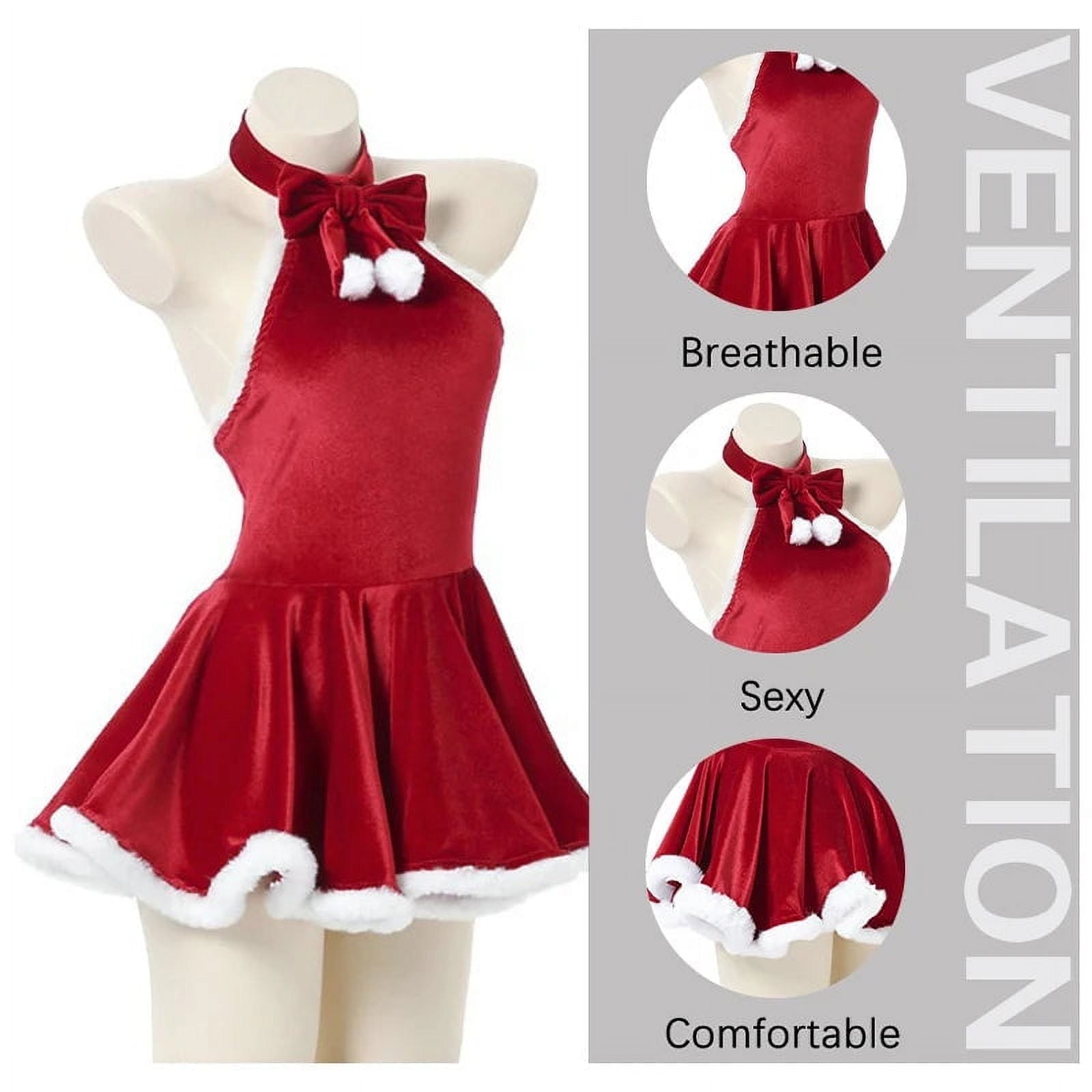 Sweet Lolita Girl Turtleneck Backless Christmas Dress Sexy Santa Claus  Cosplaycostumes Mini Dress Cute Home Wear - Walmart.com