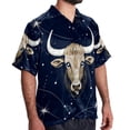 thumbnail image 2 of Taurus Constellation Men's Short Sleeve Casual Printed Button Down Beach Shirts Hawaiian Style Unisex Summer Shirt, 2 of 6