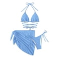 thumbnail image 3 of Sngxgn Bikini Set for Women Two Piece Swimsuit V Neck Top Wide Straps Mid Rise(Blue,M), 3 of 9