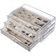 thumbnail image 1 of Estuche portátil para exhibir joyas con diseño en forma de cubo, forro de terciopelo protector para mujeres, organizador de aretes de terciopelo transparente con exterior impermeable, interior suave, 1 of 5