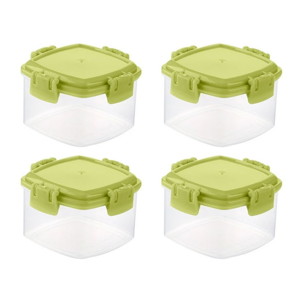 4 Unidades De Botella Cuadrada Mini Para Condimentos, Botella Transparente Para Almacenar Condimentos Con Tapa A Prueba De Fugas, Para Cocina Y Picnic
