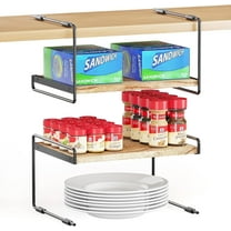 SpaceAid 2 Pack Cabinet Shelf Organizers, Kitchen Counter Organizer Rack Under Shelves Riser, 13" Wide