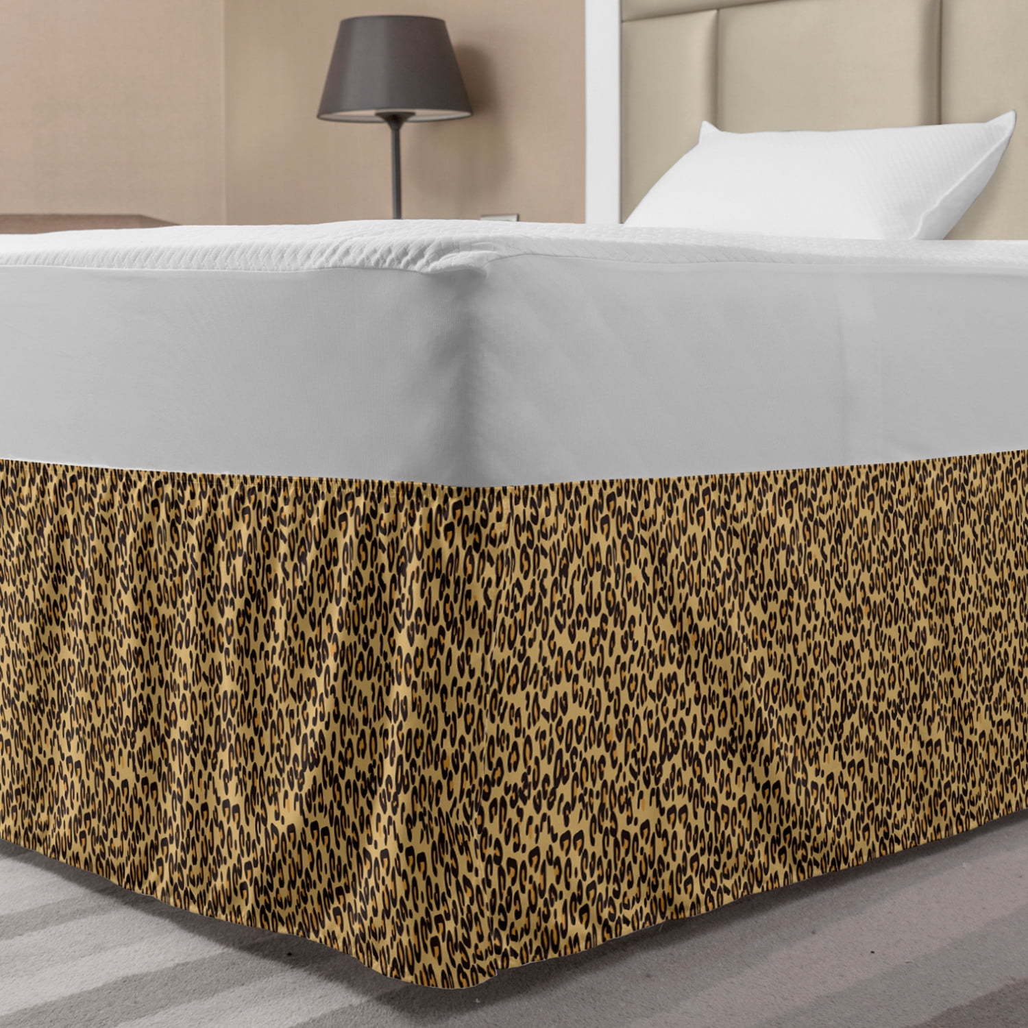Leopard Bed Skirt, Illustration of Continuous Animal Print Random