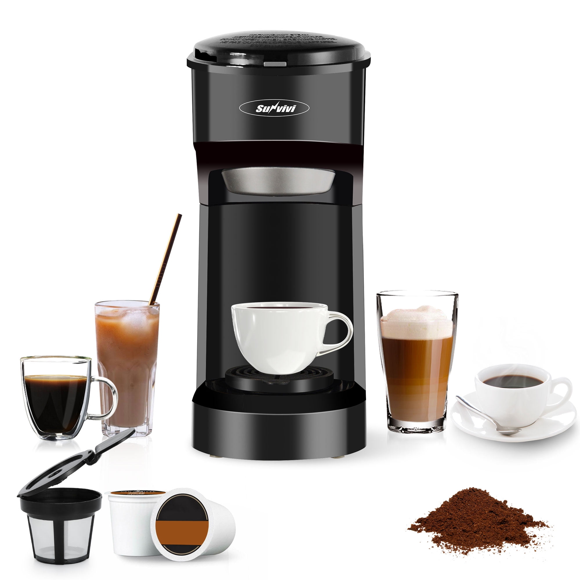 SUNVIVI 2023 Upgrade Single Serve Brew Coffee Maker Machine 6 to 14 oz