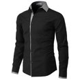 thumbnail image 1 of H2H Mens Dress Slim Fit Shirts Long Sleeve Business Shirts Basic Designed Breathable (CMTSTL139), 1 of 6