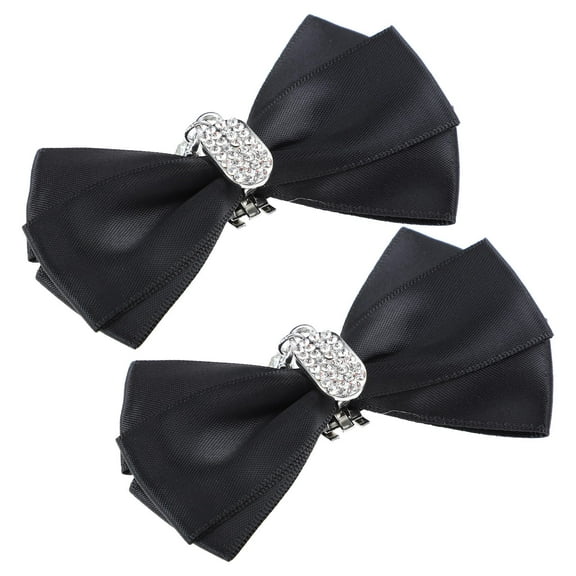 WHAMVOX 1 Pair Rhinestone Flower Shoe Clips for Elegant Footwear in Black Color