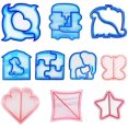thumbnail image 1 of Set de 10 moldes de galletas para niños y padres, múltiples formas para sándwiches y pan 10 preciosas formas, 1 of 7
