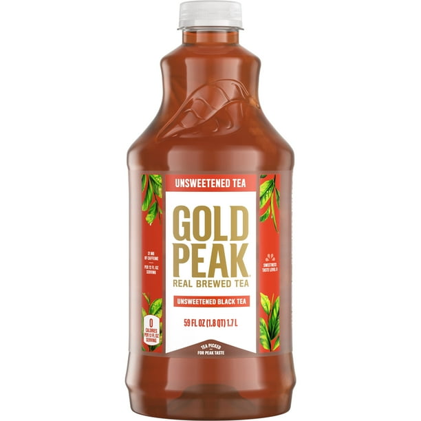 Gold Peak Real Brewed Tea Unsweetened Black Tea Drink, 59 fl oz ...