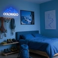 thumbnail image 2 of Letrero de pared de neón pintado con luz azul de las montañas de Colorado, 2 of 7