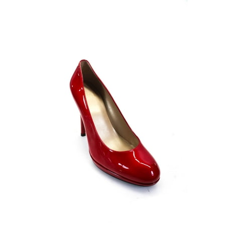 

Pre-owned|Stuart Weitzman Womens Red Leather Slip On Heel Sandals Shoes Size 7M