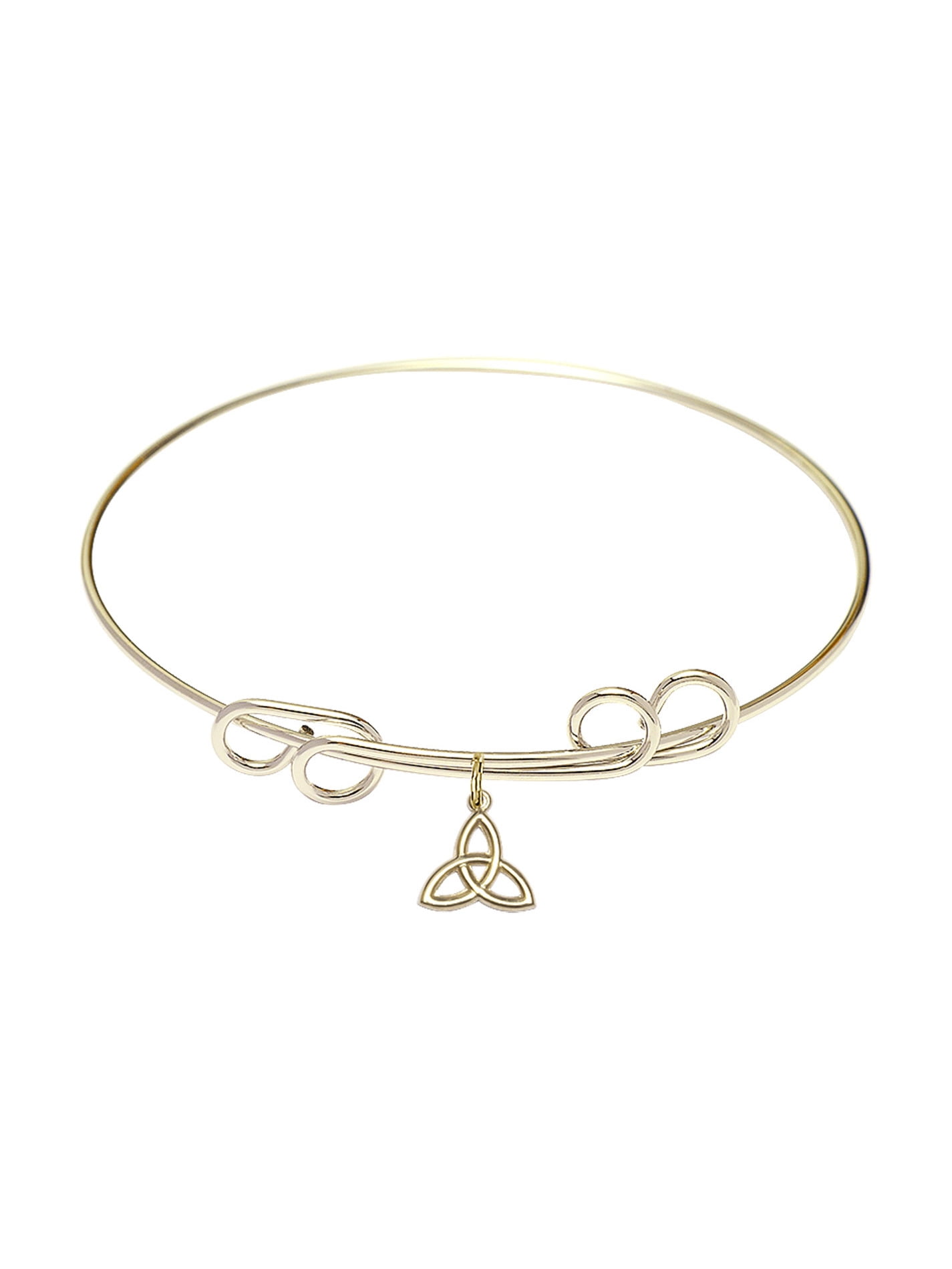 Kateri Tekakwitha in Gold-Filled Bonyak Jewelry Round Double Loop Bangle Bracelet w//St