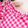 thumbnail image 5 of vdgthytj Toddler Baby Girls Summer Outfits Cute Plaid Ruffle Sleeveless Tank Top and Wide Leg Pants 2 Piece Sets, 5 of 9