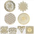 thumbnail image 6 of 8Pcs Sacred Geometry Wall Art Flower of Life Grid Wooden Decor Wooden Crystal Grid Board Wooden Wall Sculpture, 6 of 8